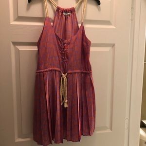 Pleated dress printed